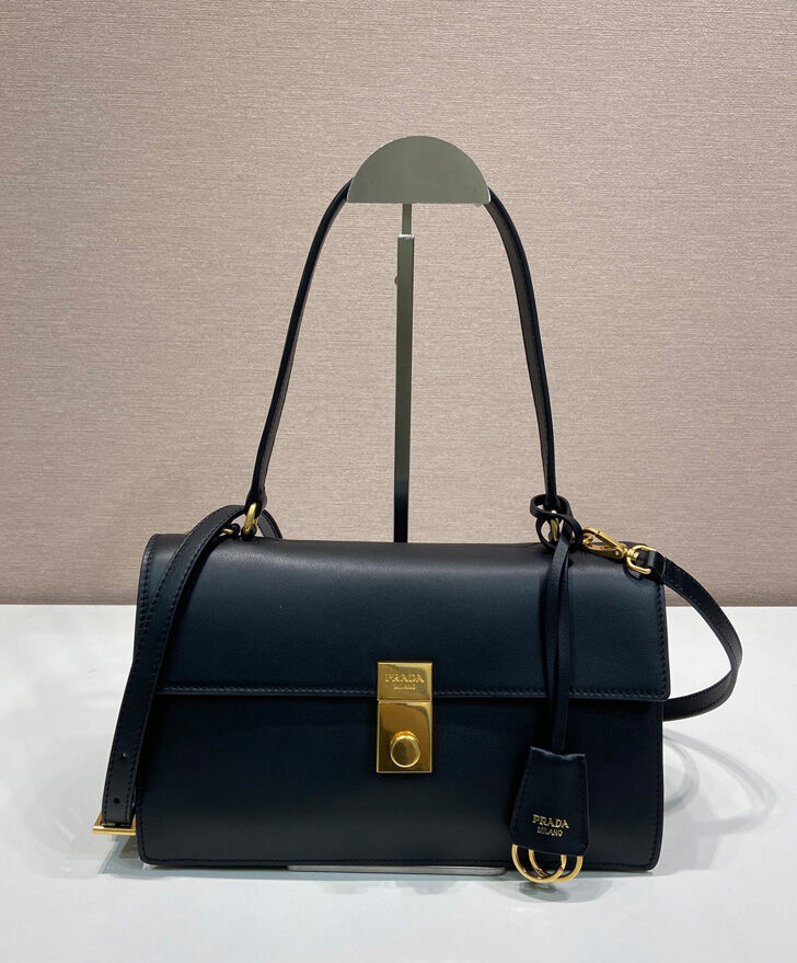 Prada Soft Sound Medium Leather Shoulder Bag 1BN023